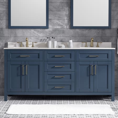 A large image of the Miseno MV-TAHO72-15VVA Midnight Blue / White Cultured Marble