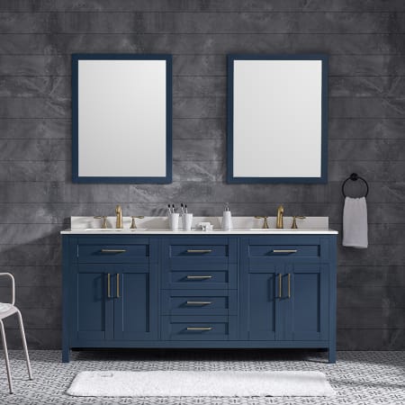 A large image of the Miseno MV-TAHO72-15VVA Midnight Blue / White Cultured Marble