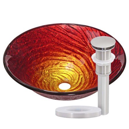 A large image of the Miseno MVS-NOHP-G028 Red / Brushed Nickel Drain