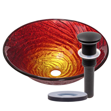 A large image of the Miseno MVS-NOHP-G028 Red / Oil Rubbed Bronze Drain
