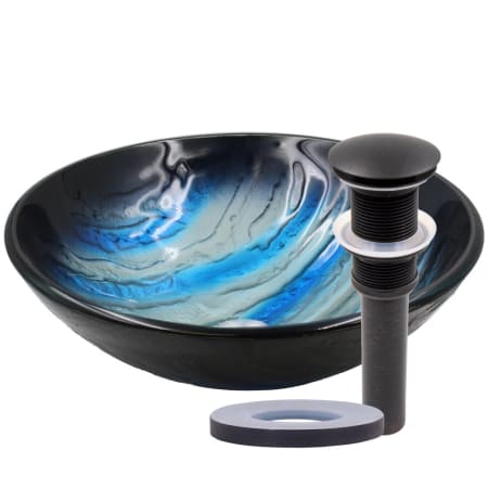 A large image of the Miseno MVS-NOHP-G051 Blue / Oil Rubbed Bronze Drain