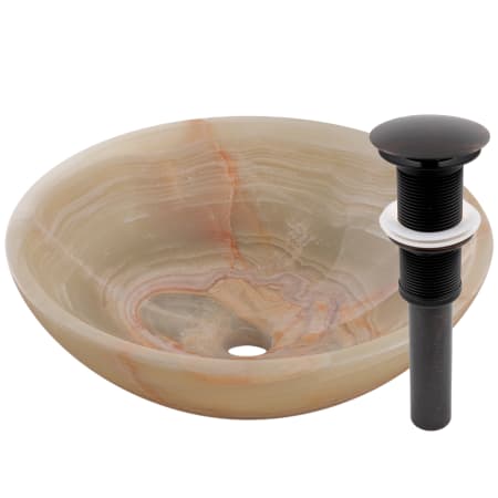 A large image of the Miseno MVS-NOSV-GO Green Onyx / Oil Rubbed Bronze Drain