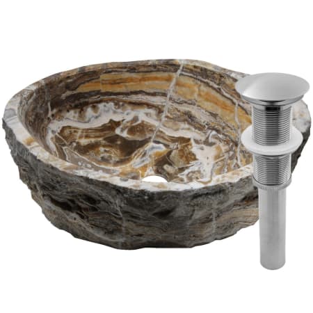 A large image of the Miseno MVS-NOSV-TO Natural Travertine Onyx / Brushed Nickel Drain