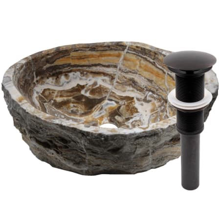 A large image of the Miseno MVS-NOSV-TO Natural Travertine Onyx / Oil Rubbed Bronze Drain