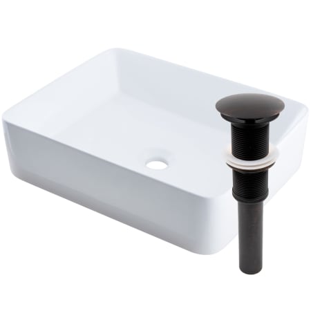 A large image of the Miseno MVS-NP-01321 Polished White / Oil Rubbed Bronze Drain