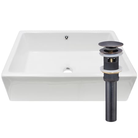 A large image of the Miseno MVS-NP-018131 Polished White / Oil Rubbed Bronze Drain