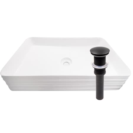 A large image of the Miseno MVS-NP-208513 Polished White / Oil Rubbed Bronze Drain