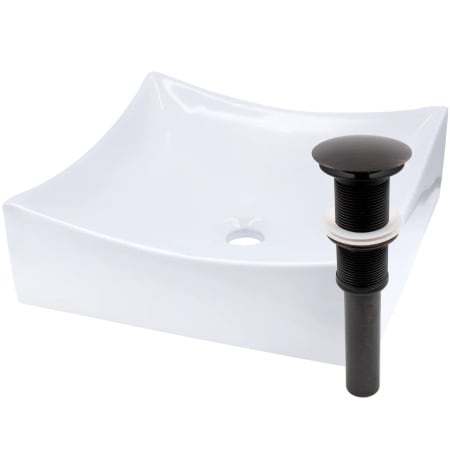 A large image of the Miseno MVS-NP-218421 Polished White / Oil Rubbed Bronze Drain