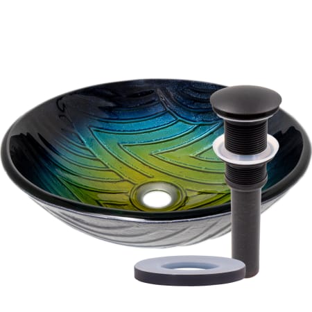 A large image of the Miseno MVS-TIG-8123 Navy / Oil Rubbed Bronze Drain