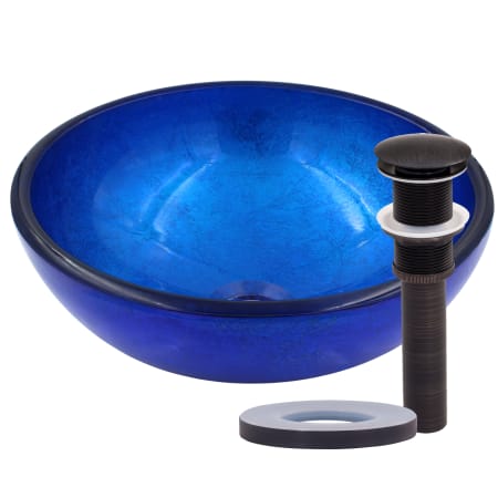A large image of the Miseno MVS-TIG-S132-12 Blue / Oil Rubbed Bronze Drain