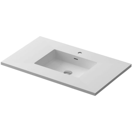 A large image of the Miseno MVT-36-313SQ1HSS Matte White Solid Surface
