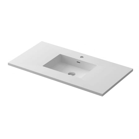 A large image of the Miseno MVT-42-313SQ1HSS Matte White Solid Surface