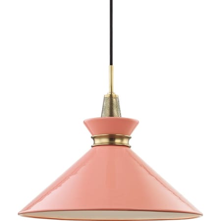 A large image of the Mitzi H251701L Aged Brass / Pink