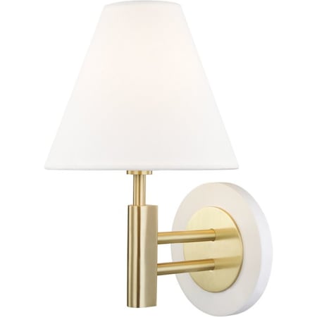 A large image of the Mitzi H264101 Aged Brass / White