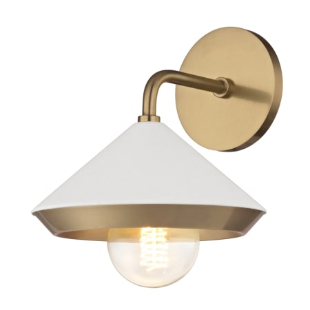 A large image of the Mitzi H139101 Aged Brass / White