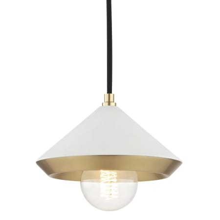 A large image of the Mitzi H139701S Aged Brass / White