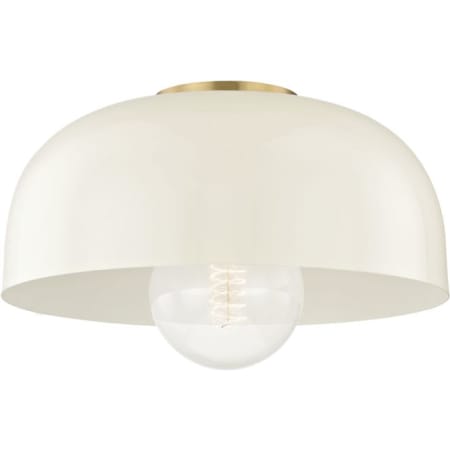 A large image of the Mitzi H199501L Aged Brass / Cream