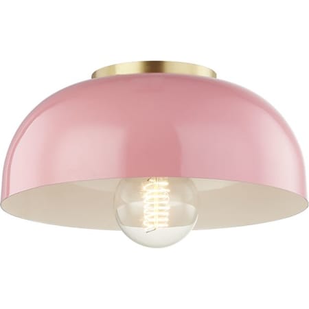 A large image of the Mitzi H199501S Aged Brass / Pink
