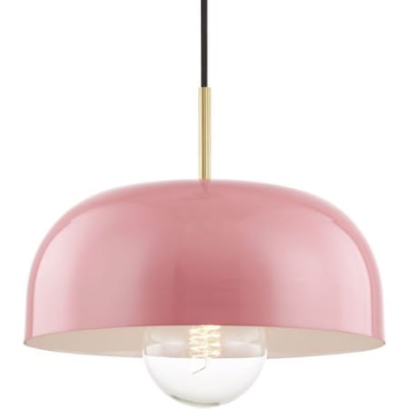 A large image of the Mitzi H199701L Aged Brass / Pink