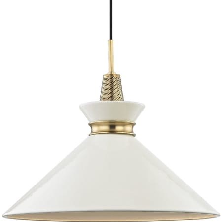A large image of the Mitzi H251701L Aged Brass / Cream