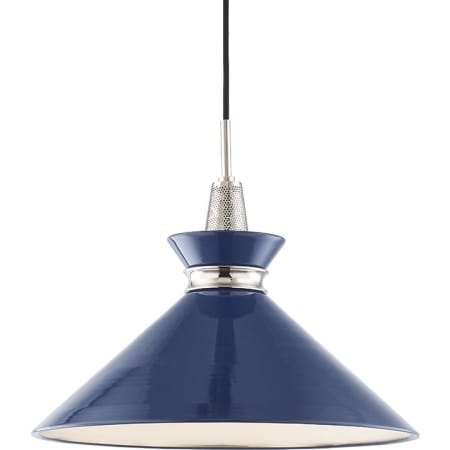 A large image of the Mitzi H251701L Polished Nickel / Navy