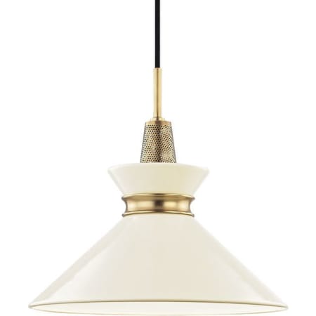 A large image of the Mitzi H251701S Aged Brass / Cream