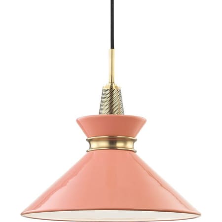 A large image of the Mitzi H251701S Aged Brass / Pink