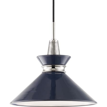 A large image of the Mitzi H251701S Polished Nickel / Navy