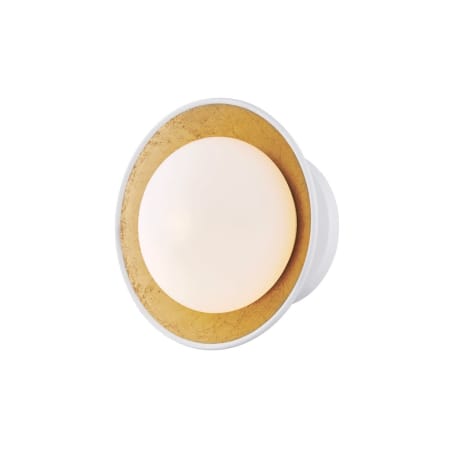 A large image of the Mitzi H368601S White Lustro / Gold Leaf