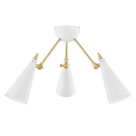 A large image of the Mitzi H441603 Aged Brass / Soft Off White