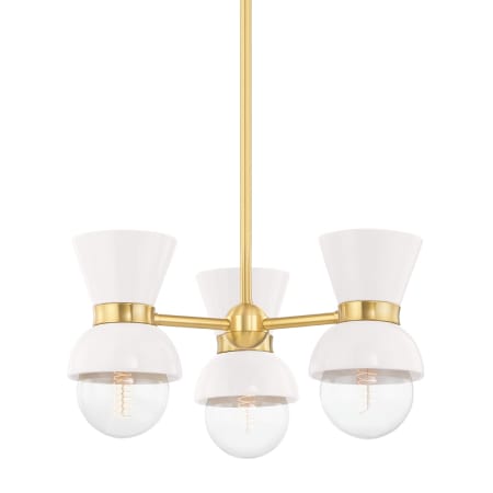 A large image of the Mitzi H469603 Aged Brass / Ceramic Gloss Cream