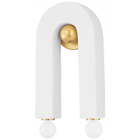 A large image of the Mitzi H685102 Aged Brass / Ceramic Raw Matte White