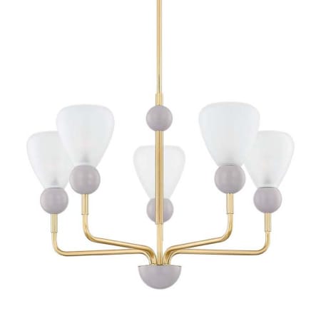 A large image of the Mitzi H904805 Aged Brass / Soft Peignoir