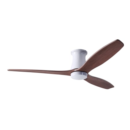 A large image of the Modern Fan Co. Arbor Flush Gloss White and Mahogany blades