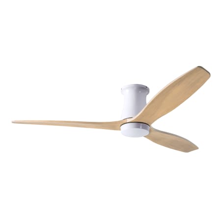 A large image of the Modern Fan Co. Arbor Flush Gloss White and Maple blades