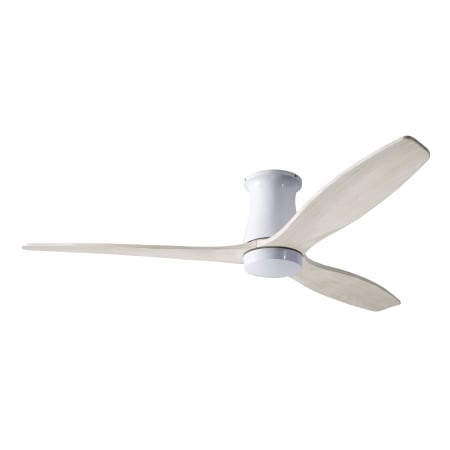 A large image of the Modern Fan Co. Arbor Flush Gloss White and Whitewash blades