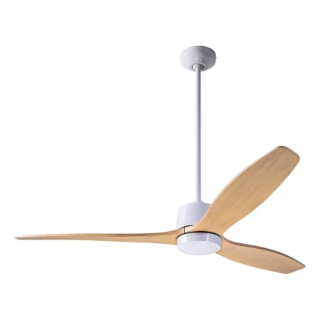 A large image of the Modern Fan Co. Arbor Gloss White and Maple blades