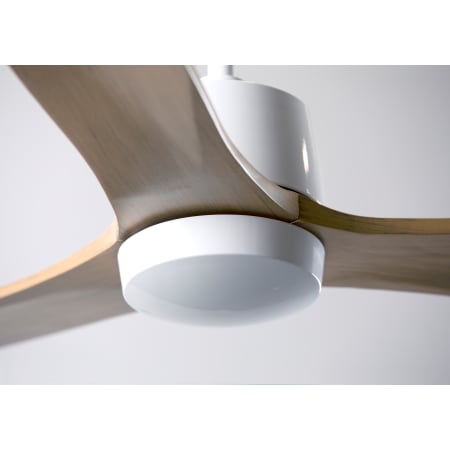 A large image of the Modern Fan Co. Arbor Gloss White and Maple - Side 2