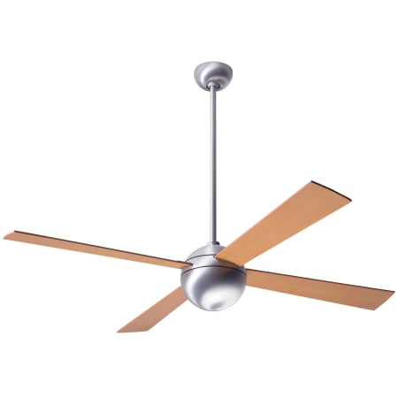 A large image of the Modern Fan Co. Ball Brushed Aluminum with Maple Blades and Canopy