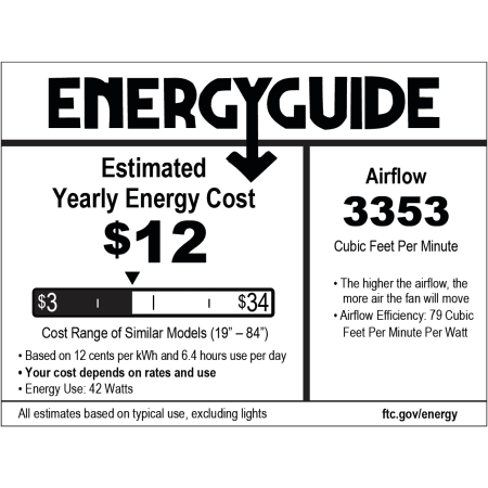 A large image of the Modern Fan Co. Ball Flush Energy Guide - 52"