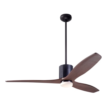 A large image of the Modern Fan Co. LeatherLuxe with Light Kit Dark Bronze and Black Leather sleeves w/ Mahogany blades and 271 Light Kit
