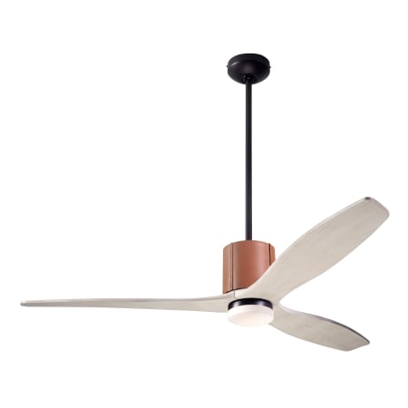 A large image of the Modern Fan Co. LeatherLuxe with Light Kit Dark Bronze and Tan Leather sleeves w/ Whitewash blades and 271 Light