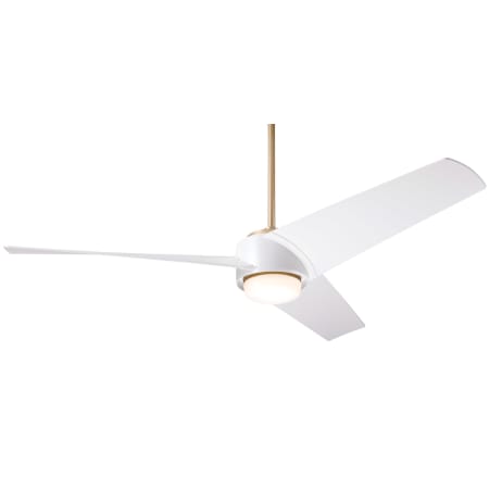 A large image of the Modern Fan Co. Ambit with Light Kit Satin Brass / Matte White