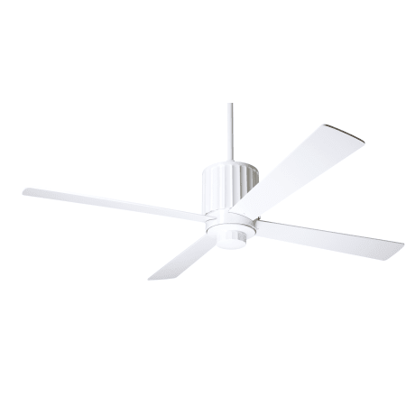 Modern Fan Co Flu Gw Nl Gloss White Flute 52 4 Blade Ceiling A Large Image Of The Modern Fan Co Flute Gloss White