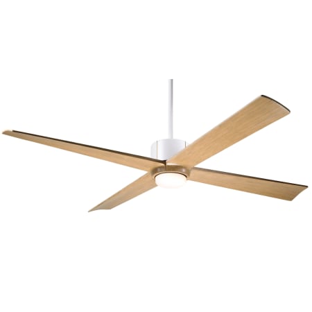 A large image of the Modern Fan Co. Nouveau with Light Kit Matte White / Brass