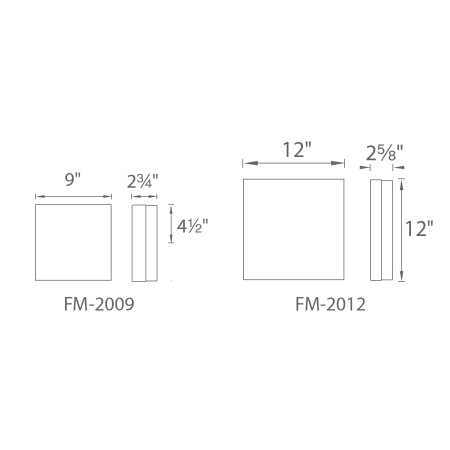 A large image of the Modern Forms FM-2012 Line Drawing