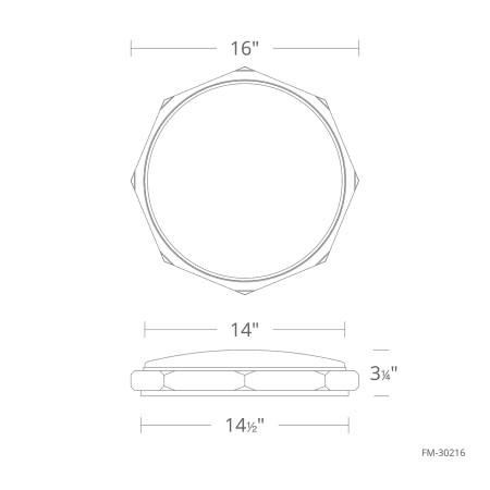 A large image of the Modern Forms FM-30216-35 Line Drawing