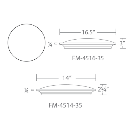A large image of the Modern Forms FM-4514 Line Drawing
