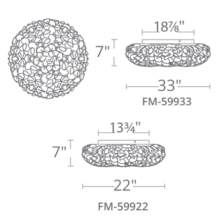 A large image of the Modern Forms FM-59922 Line Drawing
