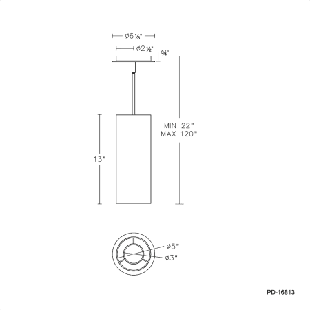 A large image of the Modern Forms PD-16813 Line Drawing